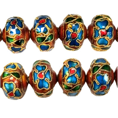 ENAMEL RONDELLE 11X15MM ORANGE